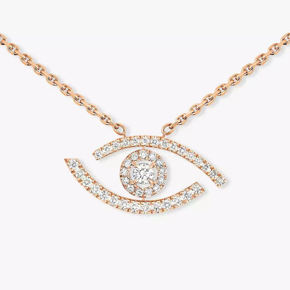 [Elite]Pave_ Diamond Necklace Lucky Eye