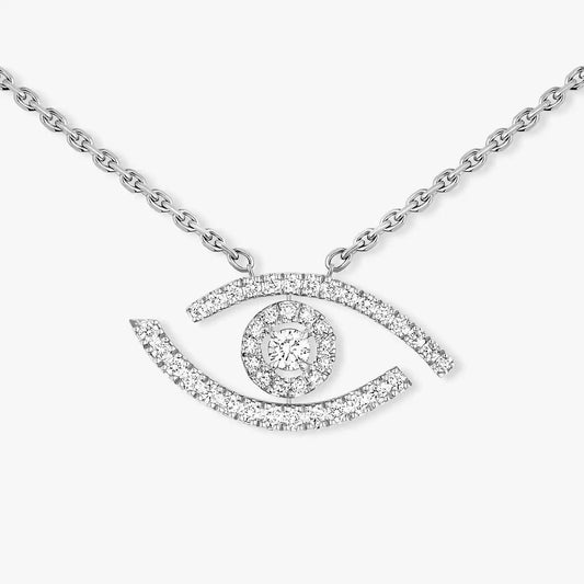[Elite]Pave_ Diamond Necklace Lucky Eye