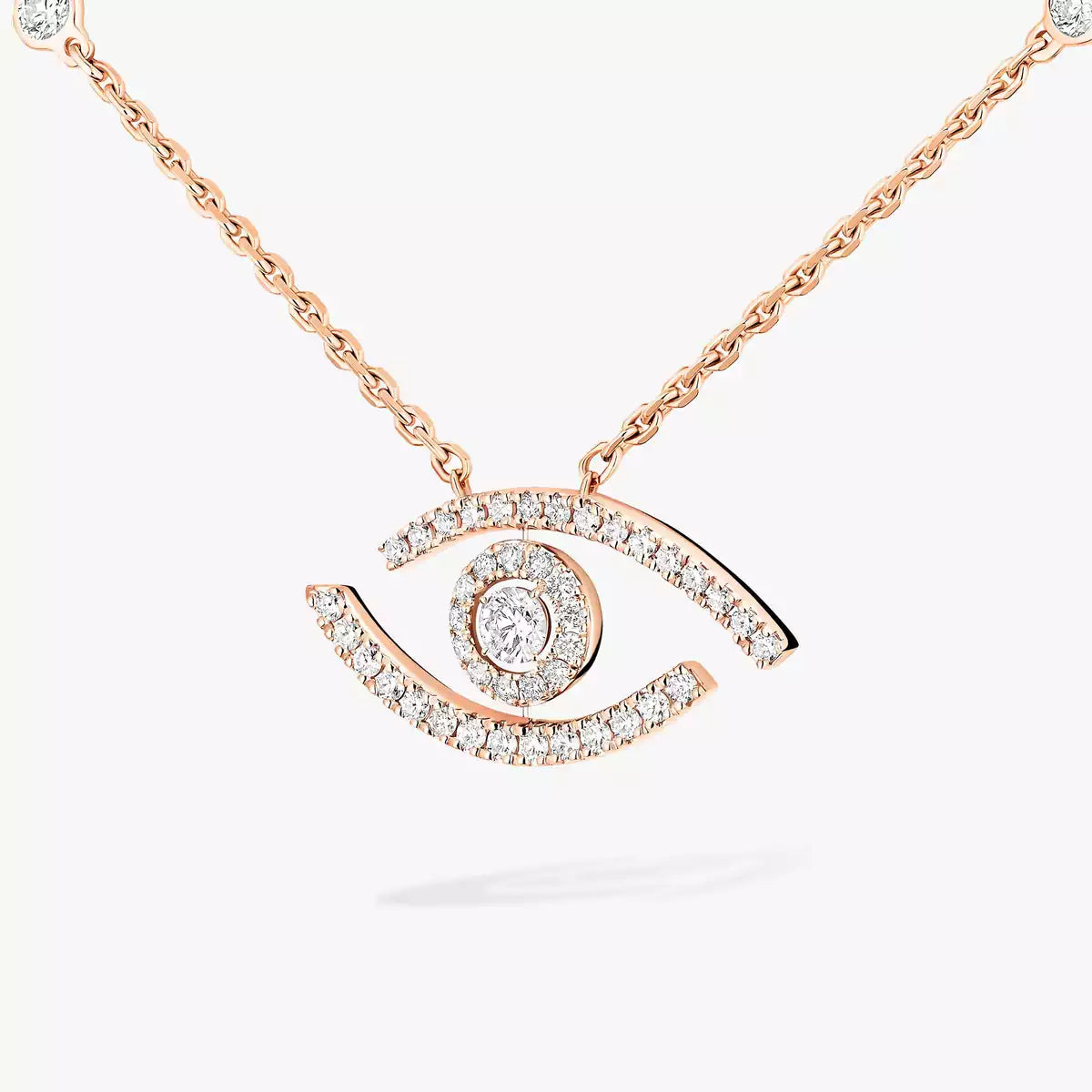 [Elite]Pave_ Diamond Necklace Lucky Eye