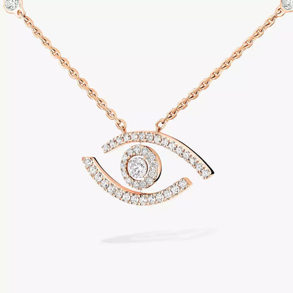 [Elite]Pave_ Diamond Necklace Lucky Eye