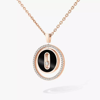 [Elite]Lucky Move Diamond Necklace in Rose Gold and White Mother-of-Pearl