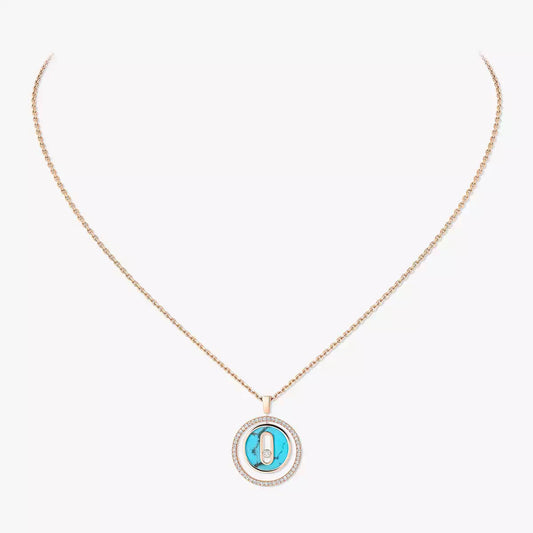 [Elite]Lucky Move Diamond Necklace in Rose Gold and White Mother-of-Pearl