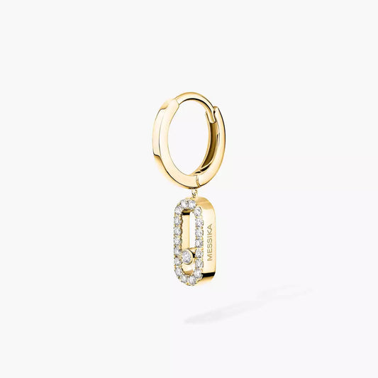 [Elite]Move Uno Single Diamond Hoop Earring