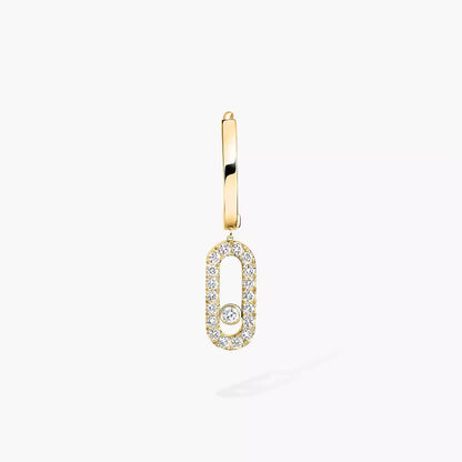 [Elite]Move Uno Single Diamond Hoop Earring