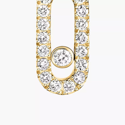 [Elite]Move Uno Single Diamond Hoop Earring