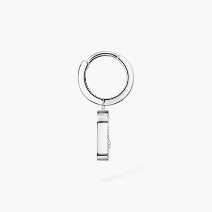 [Elite]Move Uno Single Diamond Hoop Earring