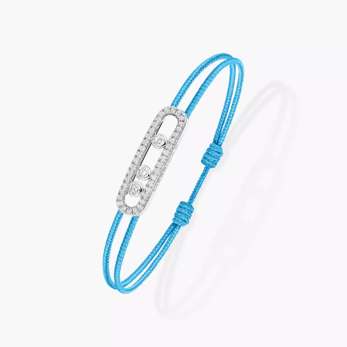 [Elite]Messika Care(s) pink cord pavé bracelet