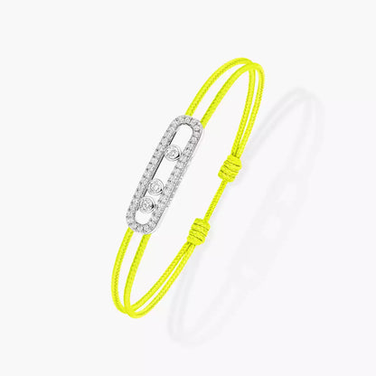 [Elite]Messika Care(s) pink cord pavé bracelet
