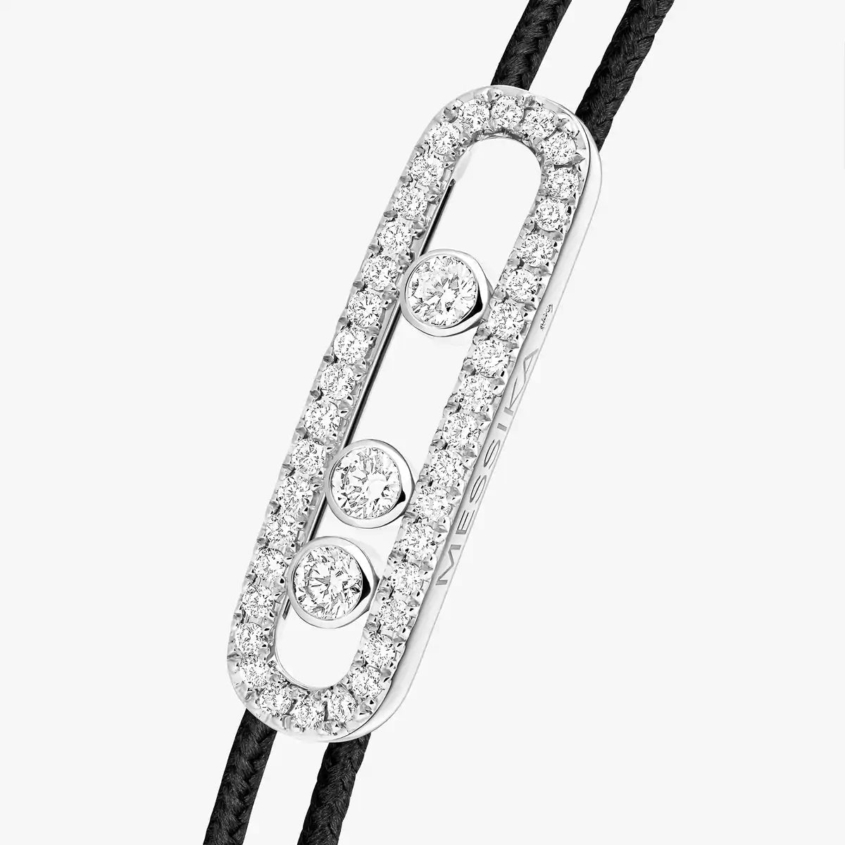 [Elite]Messika Care(s) pink cord pavé bracelet