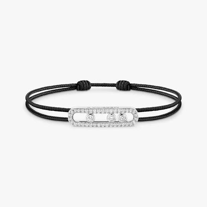 [Elite]Messika Care(s) pink cord pavé bracelet