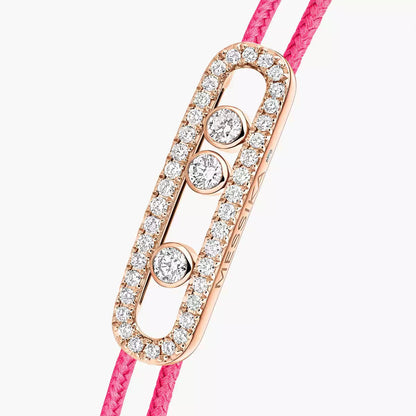 [Elite]Messika Care(s) pink cord pavé bracelet