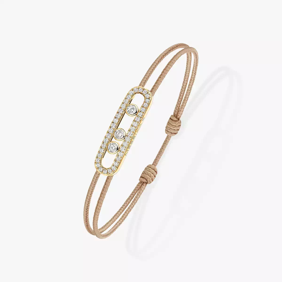 [Elite]Messika Care(s) pink cord pavé bracelet