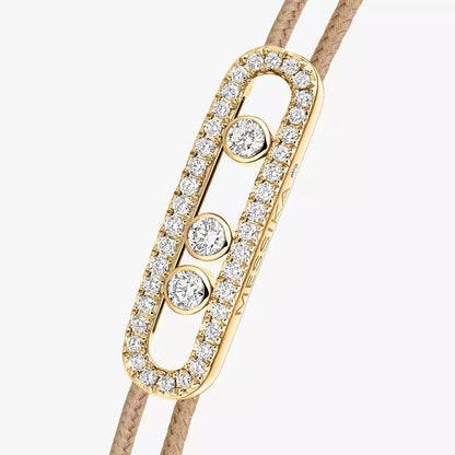 [Elite]Messika Care(s) pink cord pavé bracelet