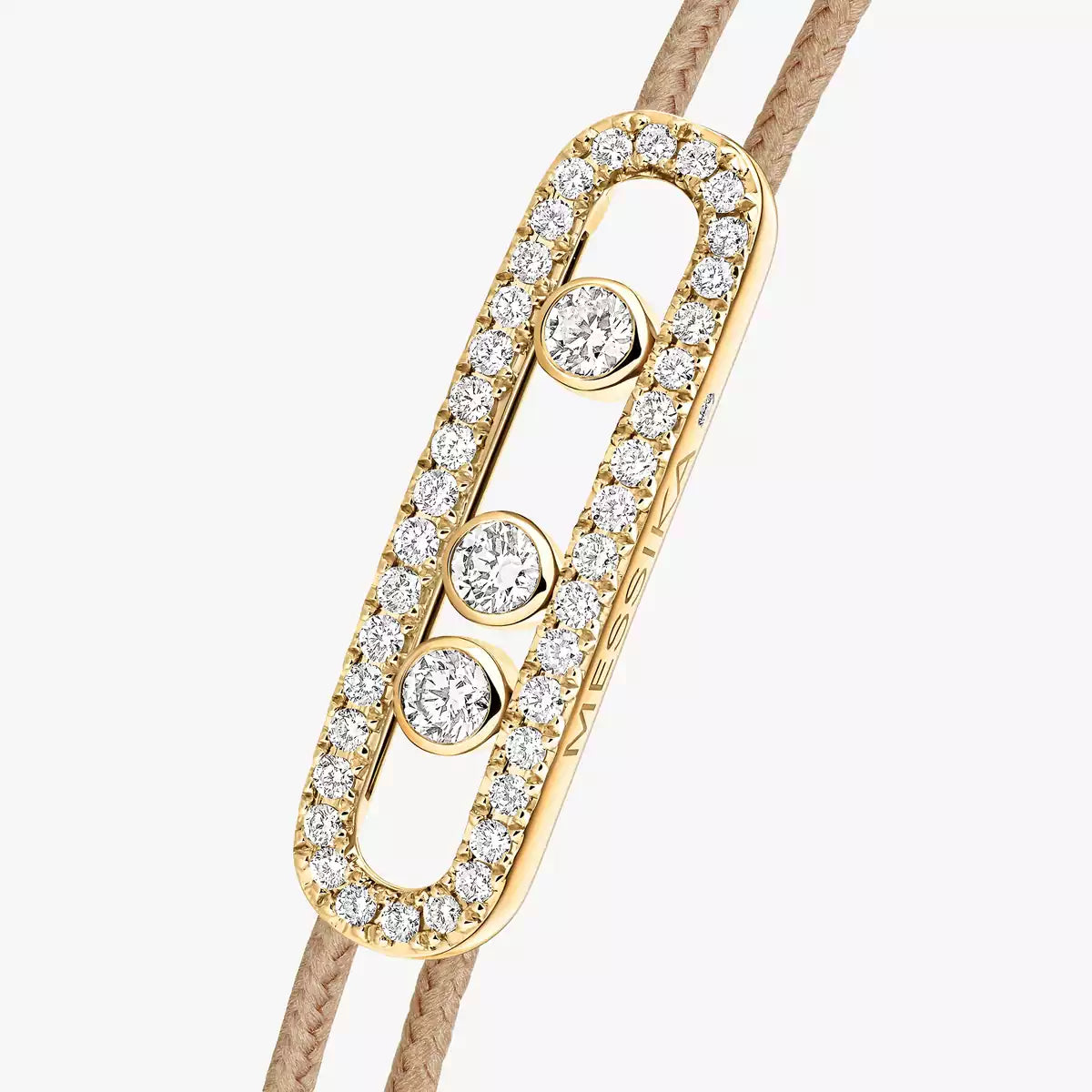 [Elite]Messika Care(s) pink cord pavé bracelet