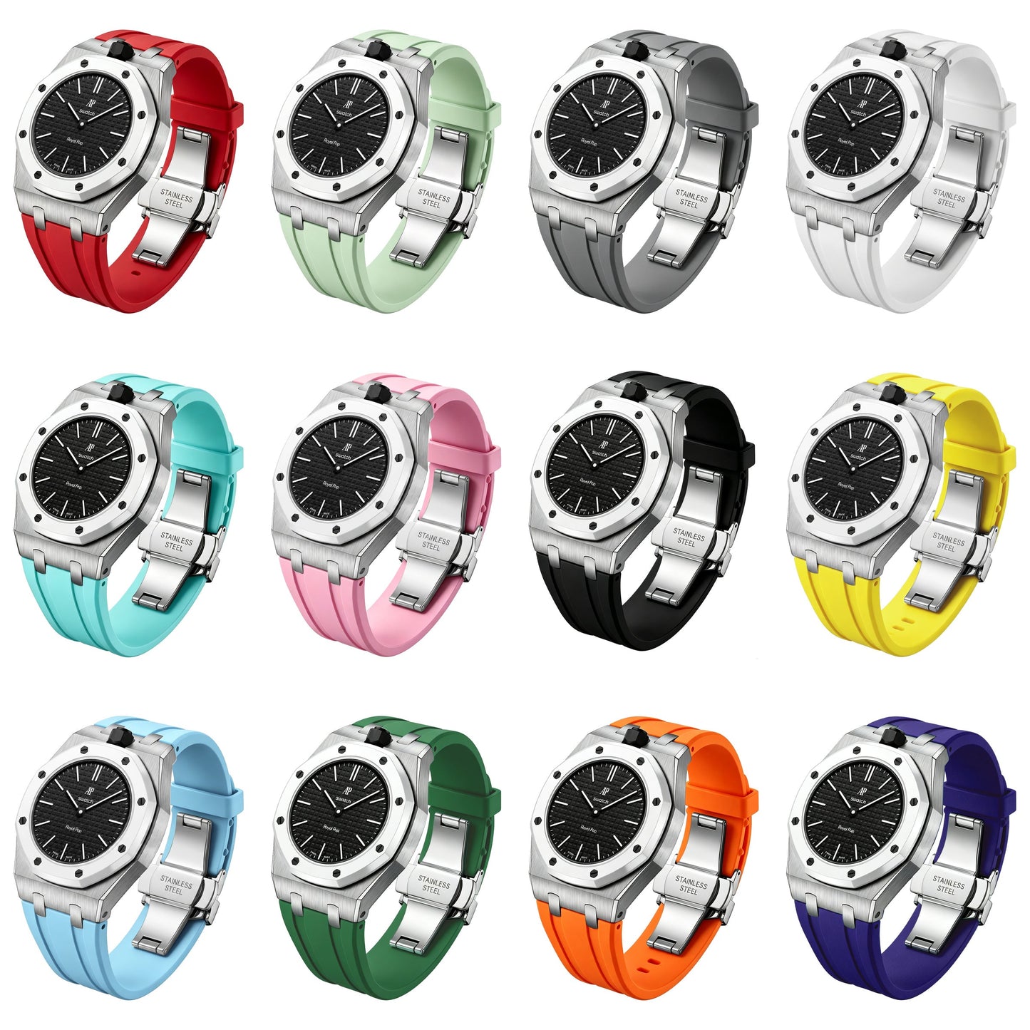 [Elite]Royal Oak Pop Exclusive Steel Case & Silicone Strap With Cradle