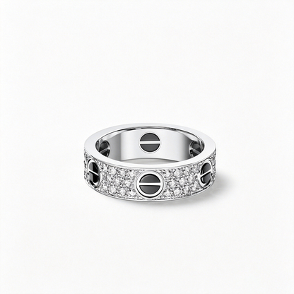 [Elite]LOVE RING 5.5MM DIAMONDS PAVED CERAMIC