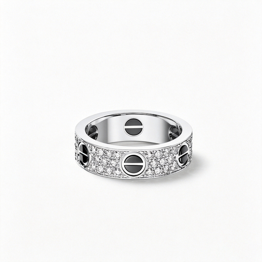 [Elite]LOVE RING 5.5MM DIAMONDS PAVED CERAMIC