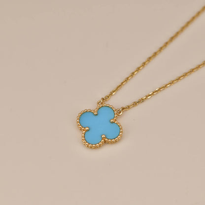 [Elite]CLOVER 15MM VINTAGE TURQUOISE NECKLACE