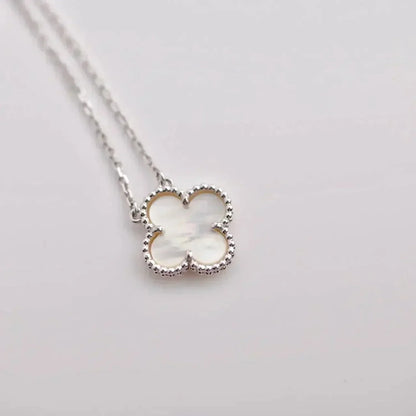 [Elite]CLOVER  15MM WHITE MOTHER-OF-PEARL SILVER
