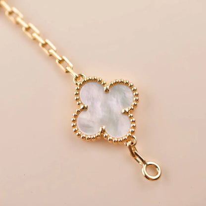 [Elite]CLOVER WHITE PEARL MOP 5 MOTIF BRACELET COLLECTION