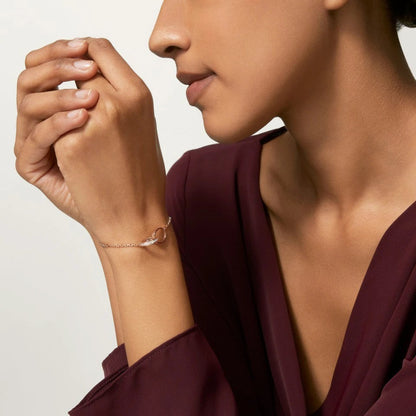 [Elite]LOVE DOUBLE RING HALF DIAMOND BRACELET