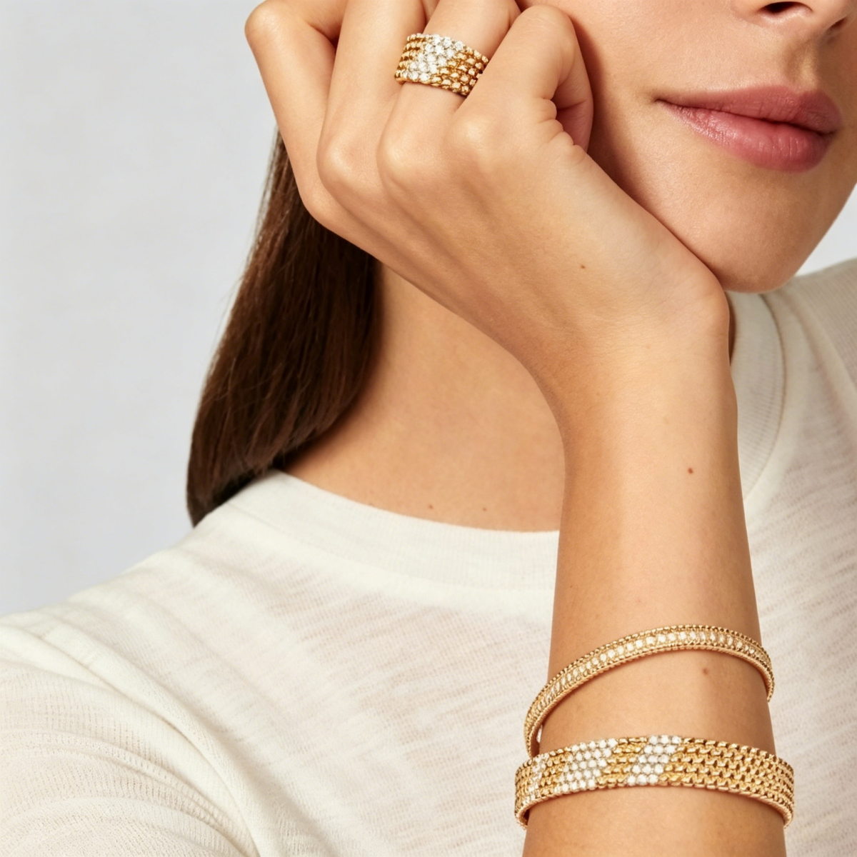 [Elite]  FIVE-ROW DIAMOND BRACELET
