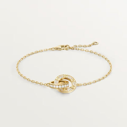 [Elite]LOVE DOUBLE RING FULL DIAMOND BRACELET