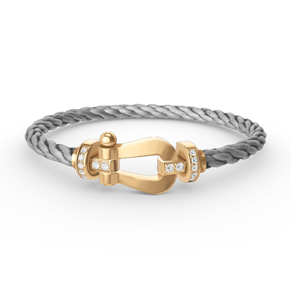 [Elite]FORCE LARGE HORSESHOE HALF DIAMOND BRACELET GOLD