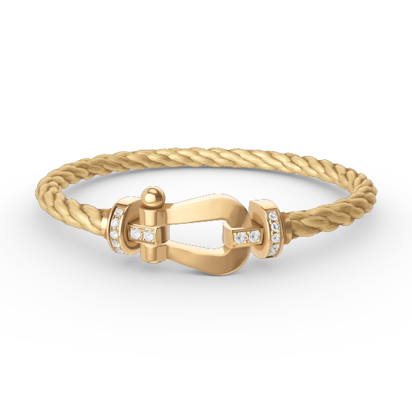 [Elite]FORCE LARGE HORSESHOE HALF DIAMOND BRACELET GOLD