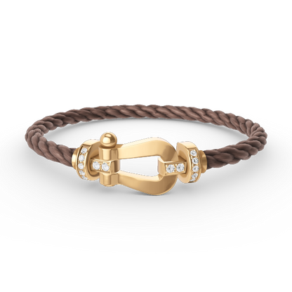 [Elite]FORCE LARGE HORSESHOE HALF DIAMOND BRACELET GOLD