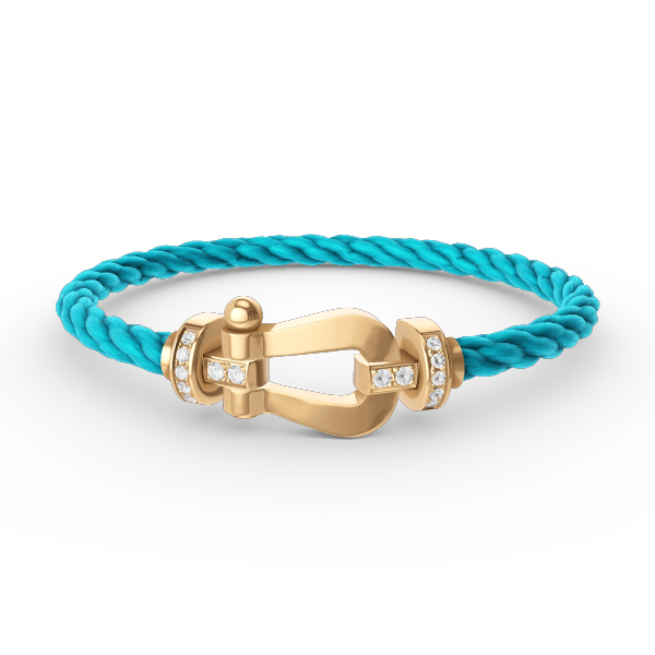 [Elite]FORCE LARGE HORSESHOE HALF DIAMOND BRACELET GOLD