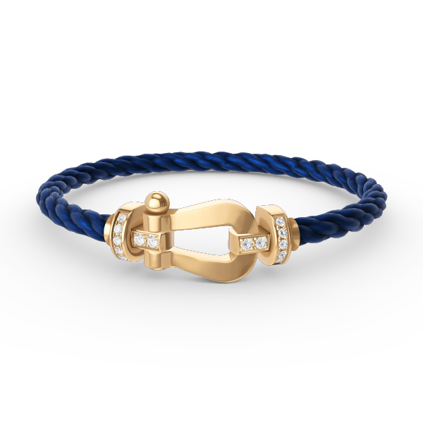[Elite]FORCE LARGE HORSESHOE HALF DIAMOND BRACELET GOLD