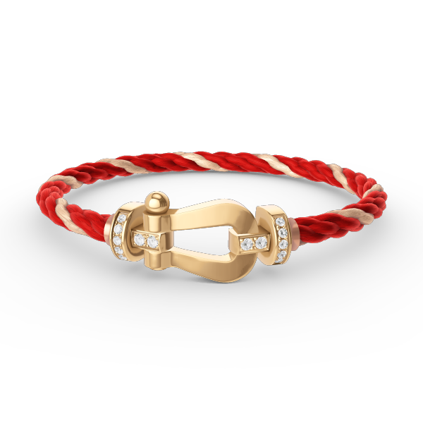 [Elite]FORCE LARGE HORSESHOE HALF DIAMOND BRACELET GOLD
