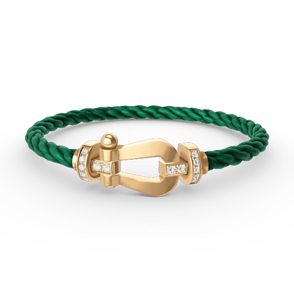 [Elite]FORCE LARGE HORSESHOE HALF DIAMOND BRACELET GOLD