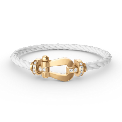 [Elite]FORCE LARGE HORSESHOE HALF DIAMOND BRACELET GOLD