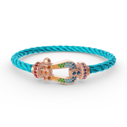 [Elite]FORCE LARGE HORSESHOE  COLORED DIAMOND BRACELET ROSE GOLD