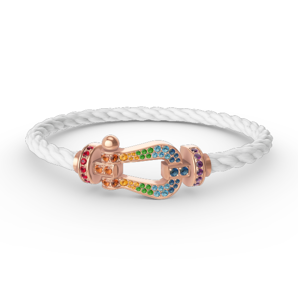 [Elite]FORCE LARGE HORSESHOE  COLORED DIAMOND BRACELET ROSE GOLD