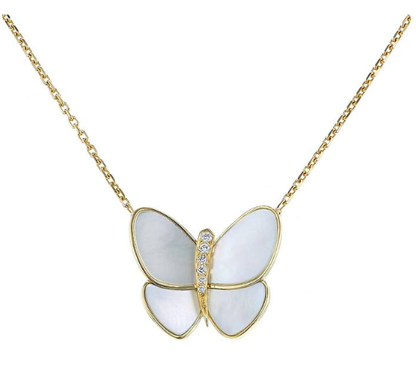 [Elite]BUTTERFLY GOLD MOP DIAMOND NECKLACE
