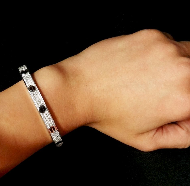 [Elite]LOVE BRACELET 6.1MM DIAMOND-PAVED CERAMIC