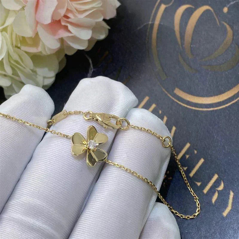 [Elite]FRIVOLE GOLD FLOWER PINK MALACHITE BRACELET
