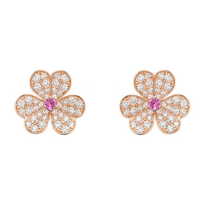 [Elite]FRIVOLE PINK GOLD FLOWER DIAMOND EARRINGS