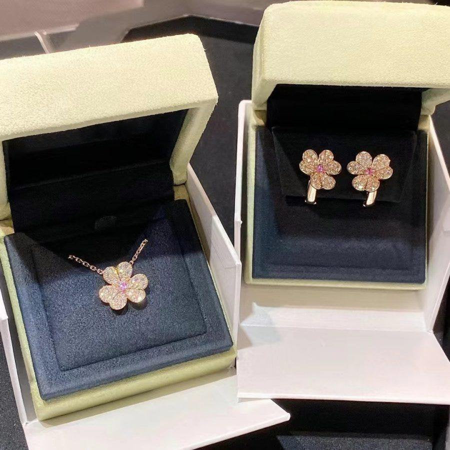 [Elite]FRIVOLE PINK GOLD FLOWER DIAMOND EARRINGS