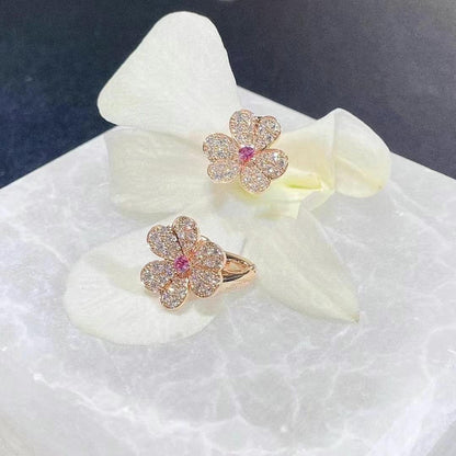 [Elite]FRIVOLE PINK GOLD FLOWER DIAMOND EARRINGS