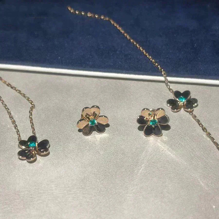 [Elite]FRIVOLE  FLOWER MALACHITE EARRINGS