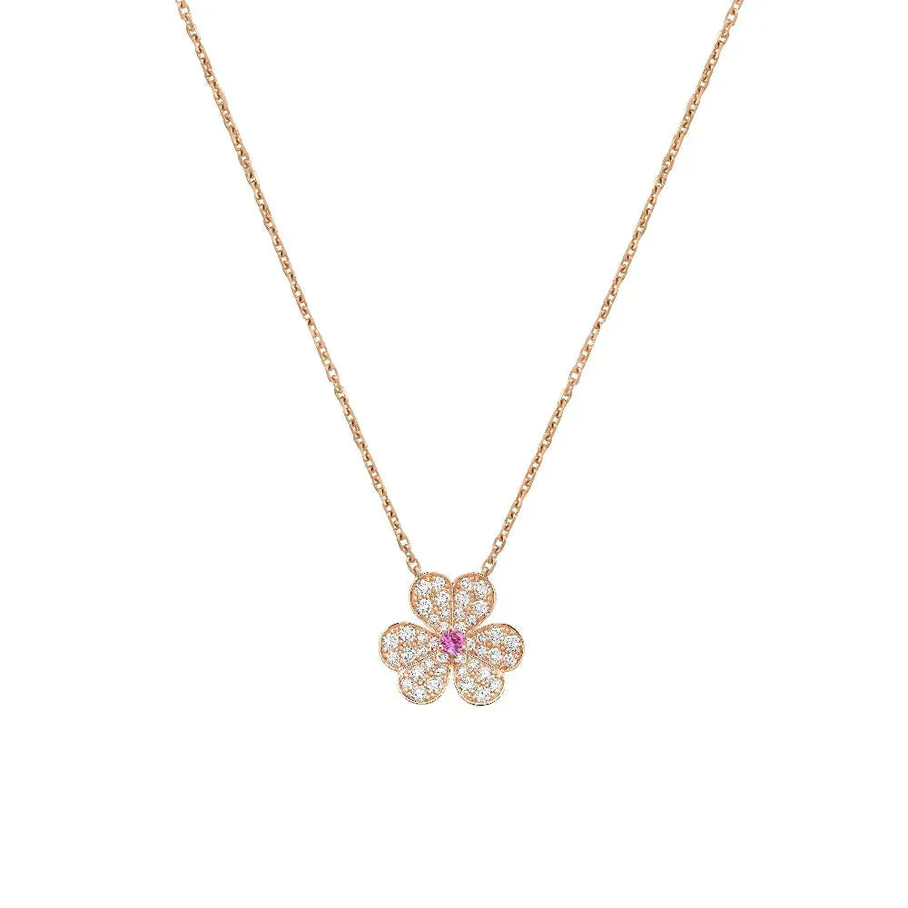 [Elite]FRIVOLE ROSE GOLD FLOWER DIAMOND NECKLACE