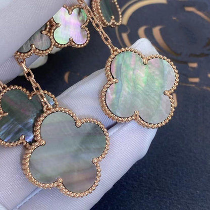 [Elite]CLOVER EARRINGS DARK MOP 4 MOTIFS ROSE GOLD