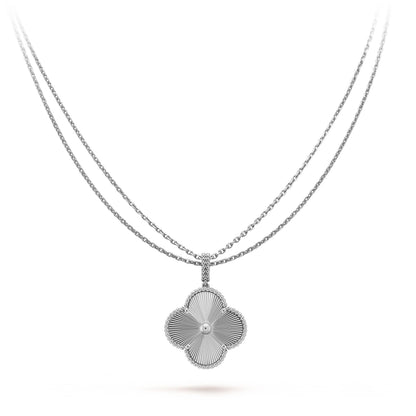 [Elite]CLOVER 25MM SILVER BIG CLOVER NECKLACE