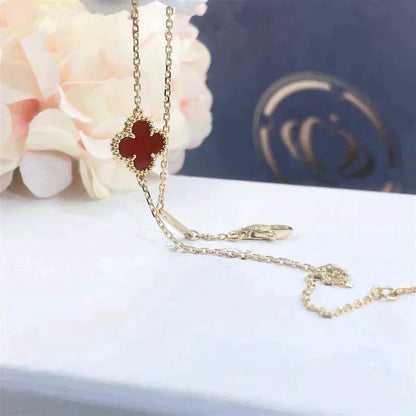 [Elite]CLOVER  CARNELIAN SINGLE FLOWER BRACELET