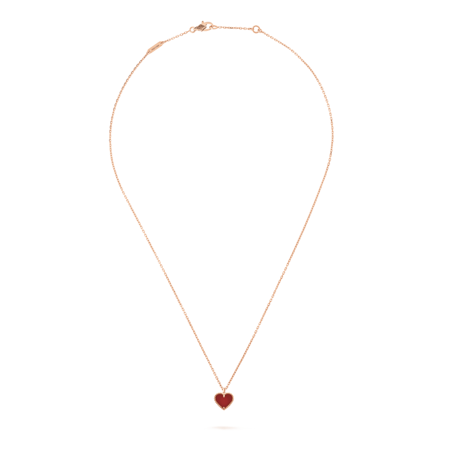 [Elite]SWEET CLOVER CARNELIAN HEART NECKLACE