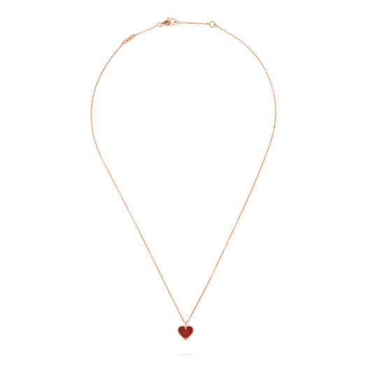[Elite]SWEET CLOVER CARNELIAN HEART NECKLACE
